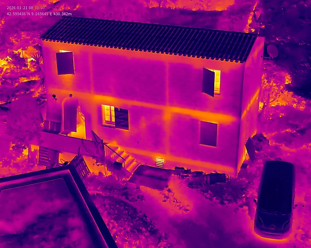 Pont thermique sur une façade